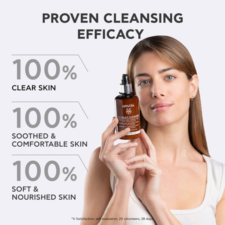 Apivita Cleansing Milk Face & Eyes 3 in 1 Cleansing Lotion for face and eyes