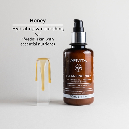 Apivita Cleansing Milk Face & Eyes mleczko oczyszczające 3w1 do twarzy i okolic oczu