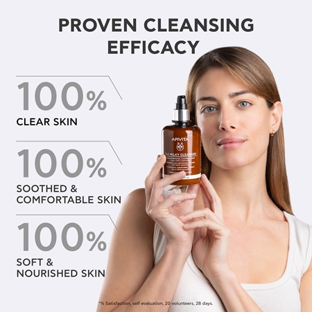 Apivita Cleansing Milk Face & Eyes 3 in 1 Cleansing Lotion for face and eyes