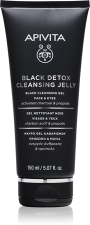 Apivita Cleansing Black Detox Cleansing Gel oczyszczający żel z węglem do twarzy i okolic oczu