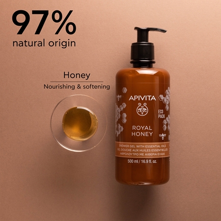 Apivita Royal Honey Creamy Shower Gel moisturising shower gel with essential oils