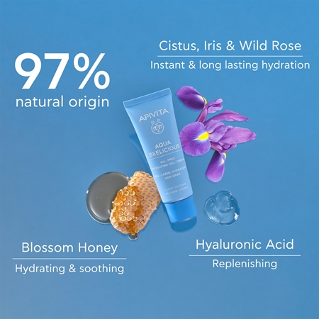 Apivita Aqua Beelicious Oil-Free Hydrating Gel-Cream Ligth зволожуючий крем-гель не містить олії