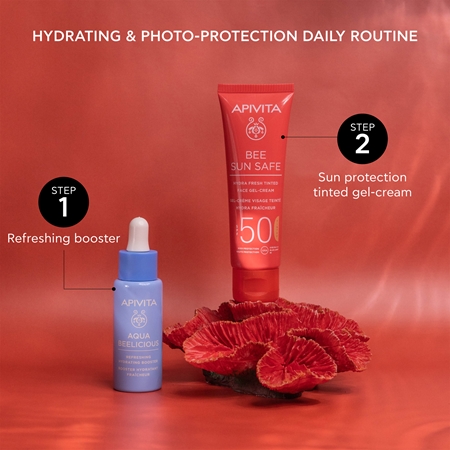 Apivita Bee Sun Safe Hydra Face Tinted Gel-Cream SPF50 gel creme com cor SPF 50