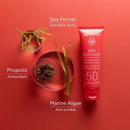 Apivita Bee Sun Safe Anti-age Face SPF50 crema protectoare impotriva imbatranirii pielii impotriva petelor intunecate