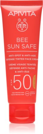 Apivita Bee Sun Safe schützende Tönungscreme für das Gesicht SPF 50