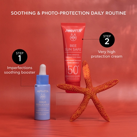 Apivita Bee Sun Safe Hydra Sensitive Soothing Face Cream SPF50+ upokojujúci a hydratačný krém SPF 50+