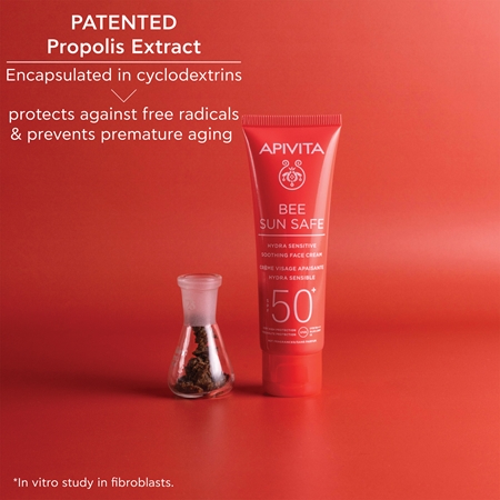 Apivita Bee Sun Safe Hydra Sensitive Soothing Face Cream SPF50+ upokojujúci a hydratačný krém SPF 50+
