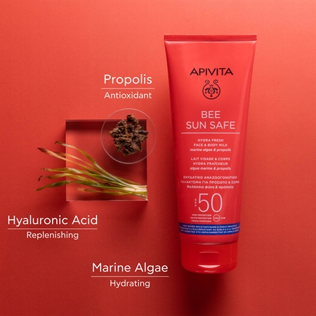 Apivita Bee Sun Safe Hydra Fresh Milk SPF50 mleczko do opalania do twarzy i ciała SPF 50