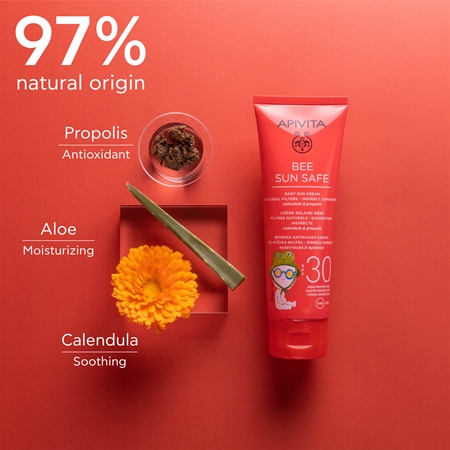 Apivita Bee Sun Safe Baby Sun Cream SPF30 dětský krém na opalování SPF 30