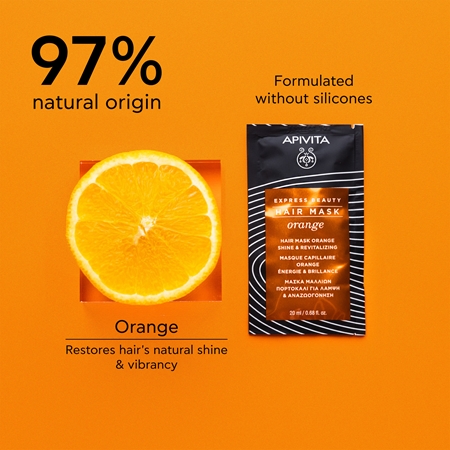 Apivita Express Beauty Hair mask Shine Orange αναζωογονητική μάσκα για τα μαλλιά
