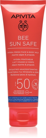 Apivita Bee Sun Safe mleczko do opalania do twarzy i ciała SPF 50