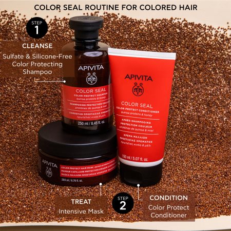 Apivita Color Seal μάσκα μαλλιών για την προστασία του χρώματος
