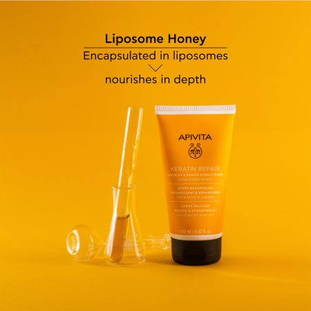 Apivita Holistic Hair Care Orange & Honey відновлюючий кондиціонер для надання блиску тьмяному волоссю