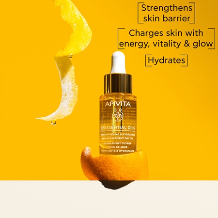 Apivita Beessential Oils Strengthening & Hydrating Day Oil posvetlitveno dnevno olje za intenzivno hidracijo