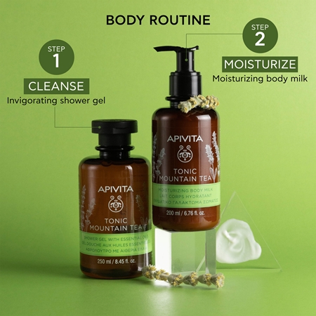 Apivita Tonic Mountain Tea Revitalizing Body Ritual Ziemassvētku dāvanu komplekts ādas reģenerācijai