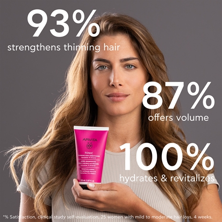 Apivita Tonic Thinning Hair Conditioner tonizáló kondicionáló vékony szálú, hullásra hajlamos hajra