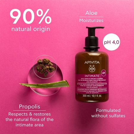 Apivita Intimate Lady Creamy Cleanser nežni gel za intimno higieno za vsakodnevno uporabo