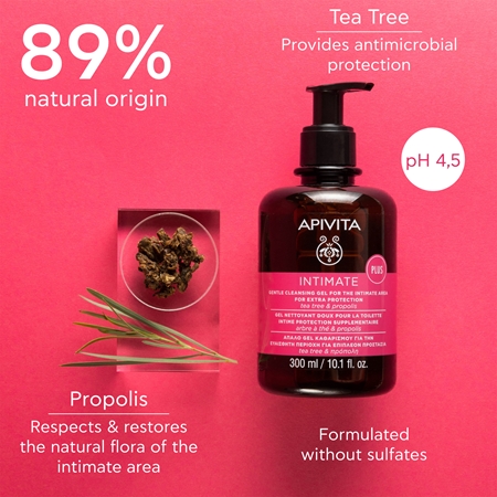 Apivita Intimate Plus Cleansing Gel jemný penivý umývací gél na intímnu hygienu