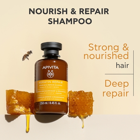 Apivita Keratin Repair Nourish Repair Shampoo Attīrošs šampūns