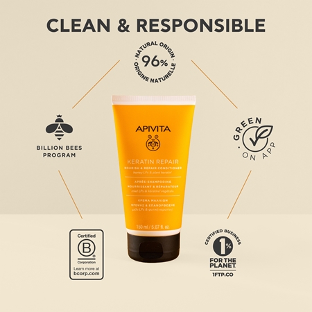 Apivita Keratin Repair Nourish Repair Conditioner Keratin Restore Conditioner for dry and damaged hair