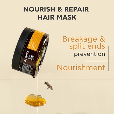 Apivita Keratin Repair Nourish Repair Hair Mask Restorative Mask for Damaged Hair with keratin