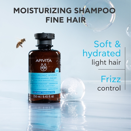 Apivita Hyaluronic Hydra Fine Hair Moisturizing Shampoo Mitrinošs šampūns smalkiem matiem