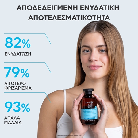 Apivita Hyaluronic Hydra Fine Hair Moisturizing Shampoo ενυδατικό σαμπουάν για λεπτά μαλλιά