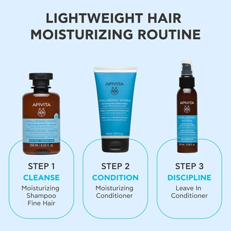 Apivita Hyaluronic Hydra Fine Hair Moisturizing Shampoo Mitrinošs šampūns smalkiem matiem