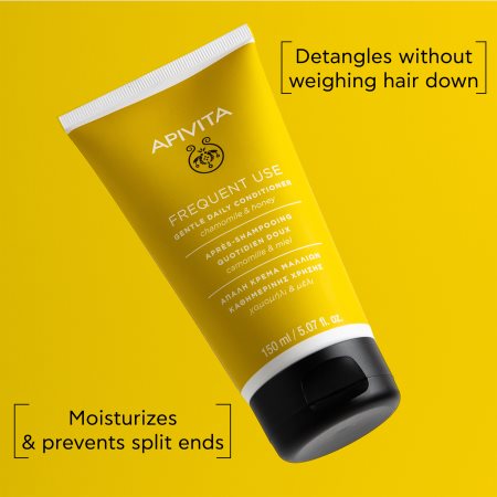 Apivita Holistic Hair Care Chamomile & Honey κοντίσιονερ για καθημερινή χρήση με χαμομήλι