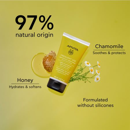 Apivita Holistic Hair Care Chamomile & Honey Balsam för dagligt bruk Med kamomill