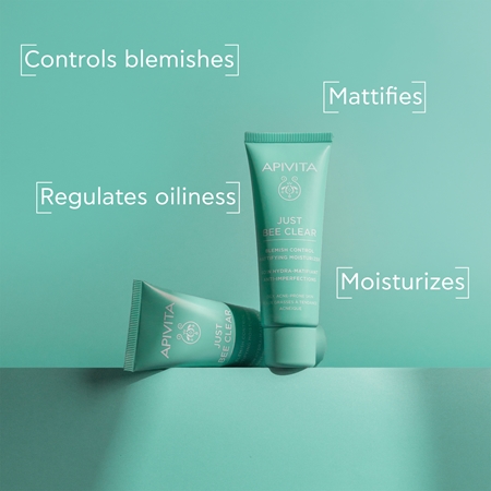 Apivita Just Bee Clear Blemish Control Moisturizer hydratační krém na obličej s niacinamidem