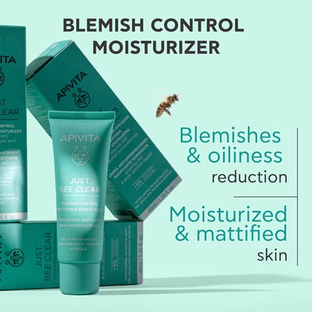Apivita Just Bee Clear Blemish Control Moisturizer hydratačný krém na tvár s niacínamidom