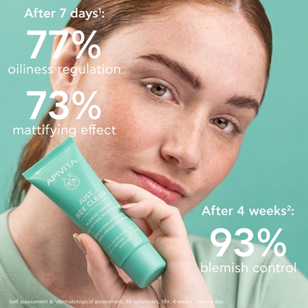 Apivita Just Bee Clear Blemish Control Moisturizer hydratační krém na obličej s niacinamidem