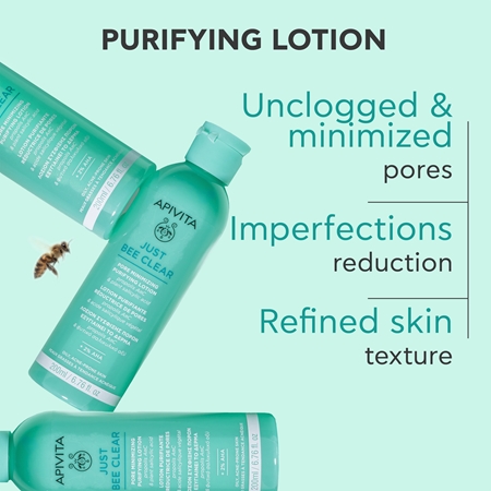 Apivita Just Bee Clear Pore Minimizing Lotion starostlivosť na rozšírené póry a čierne bodky