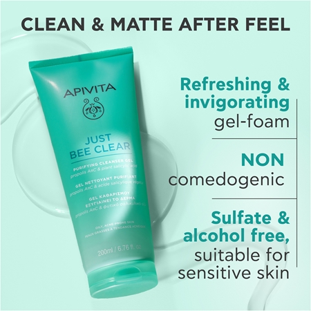 Apivita Just Bee Clear Purifying Cleanser Gel čistiaci pleťový gél proti akné