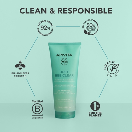 Apivita Just Bee Clear Purifying Cleanser Gel čistiaci pleťový gél proti akné
