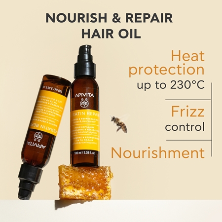 Apivita Keratin Repair Nourish Repair Hair Oil Hair Oil for dry and damaged hair