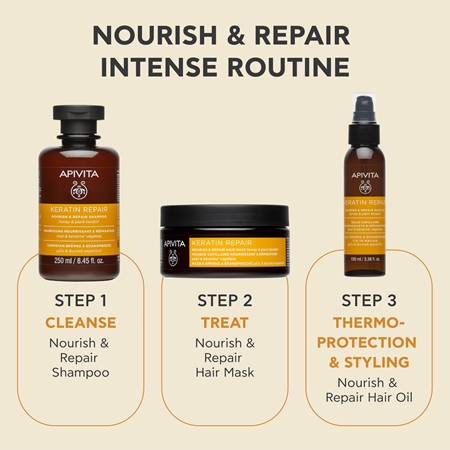 Apivita Keratin Repair Nourish Repair Hair Oil Hair Oil for dry and damaged hair