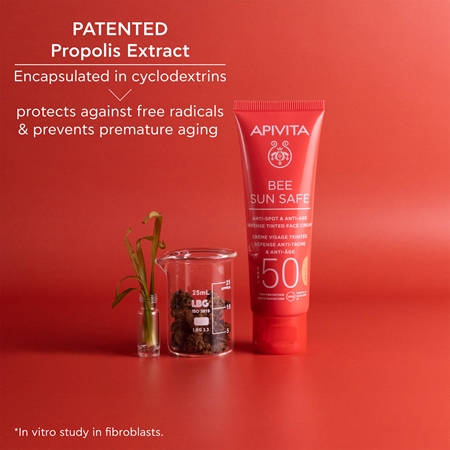 Apivita Bee Sun Safe Anti-Spot and Anti-Age Tinted Face Cream SPF50 сонцезахисний тонуючий крем для шкіри обличчя SPF 50