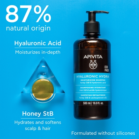 Apivita Hyaluronic Hydra Moisturizing Shampoo shampoing hydratant