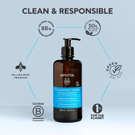 Apivita Hyaluronic Hydra Moisturizing Shampoo ενυδατικό σαμπουάν