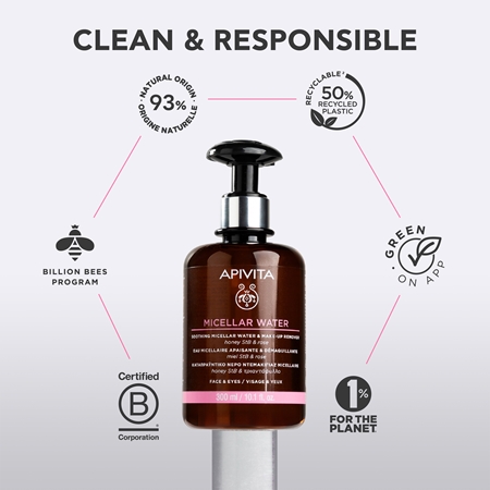 Apivita Cleansing Micellar Water Smooting Micellar Water for face and eyes