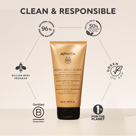 Apivita Royal Jelly Elixir Replumping Conditioning Mask conditioner and mask 2 in 1