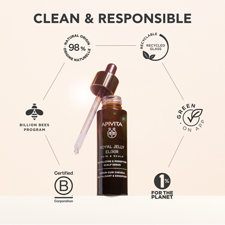 Apivita Royal Jelly Elixir Revitalizing & Densifying Scalp Serum Revitalizing Serum for scalp
