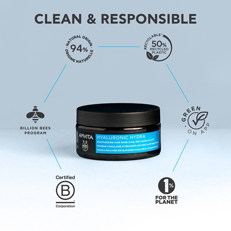 Apivita Hyaluronic Hydra Moisturizing Hair Mask Intense Hydrating Mask for hair