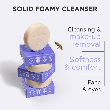Apivita Cleansing Solid Foamy Cleanser cleansing bar with moisturising effect