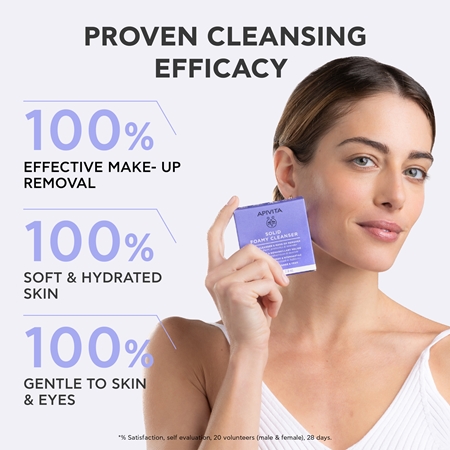 Apivita Cleansing Solid Foamy Cleanser cleansing bar with moisturising effect