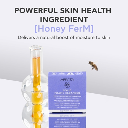 Apivita Cleansing Solid Foamy Cleanser cleansing bar with moisturising effect
