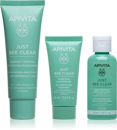 Apivita Just Bee Clear Routine Mini Set conjunto antiacne