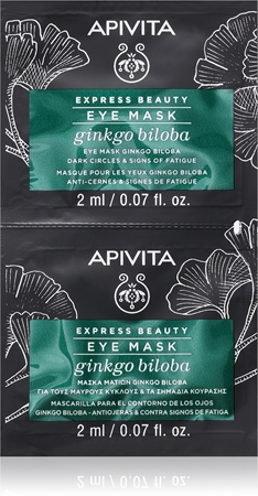 Apivita Express Beauty Eye Mask Gingko Biloba Eye Contour Mask to treat dark circles